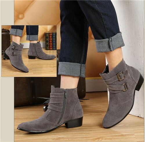 スエード靴 男性用スエード製ショートブーツ ビジネスシューズ