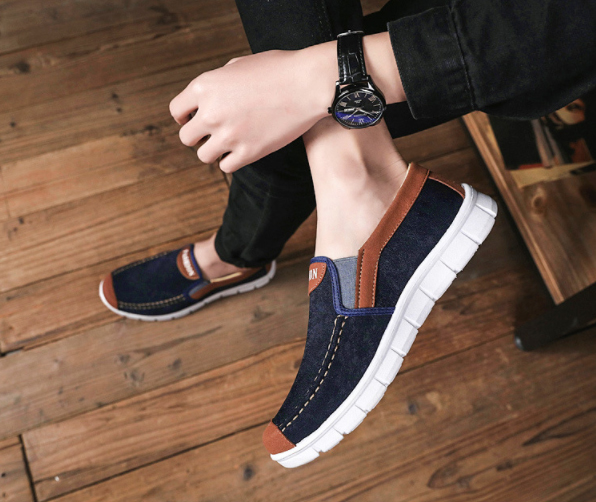 スエード靴 軽量スエード素材スニーカー メンズ用通気性抜群カジュアルシューズ