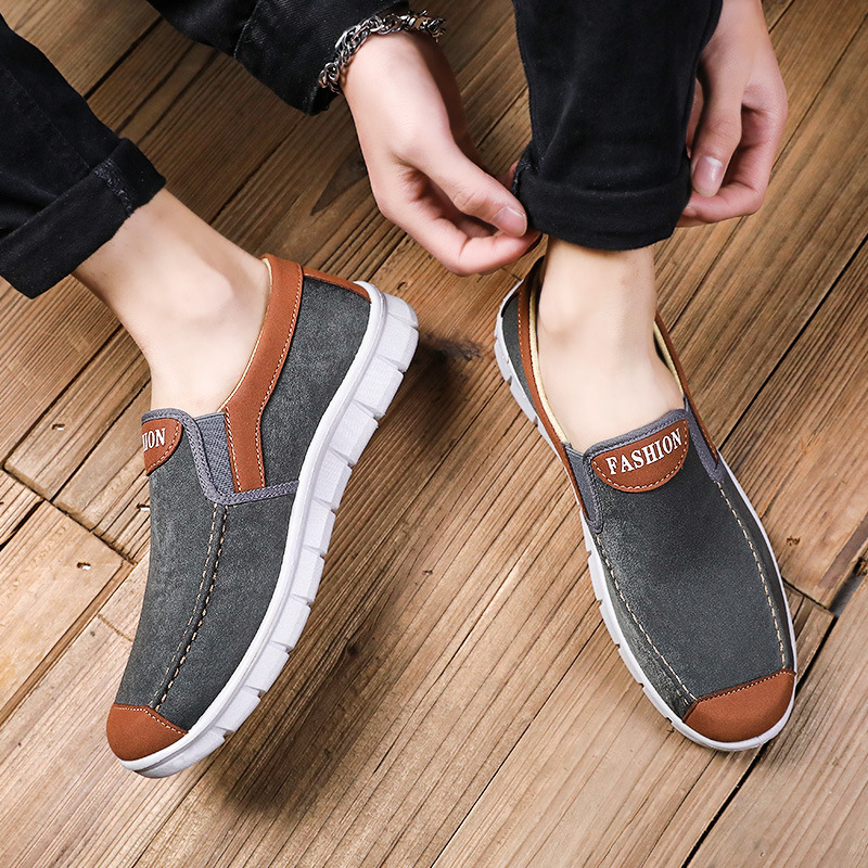 スエード靴 軽量スエード素材スニーカー メンズ用通気性抜群カジュアルシューズ
