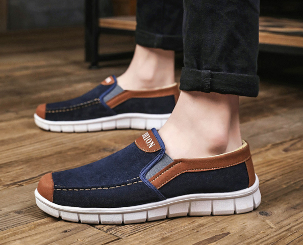 スエード靴 軽量スエード素材スニーカー メンズ用通気性抜群カジュアルシューズ