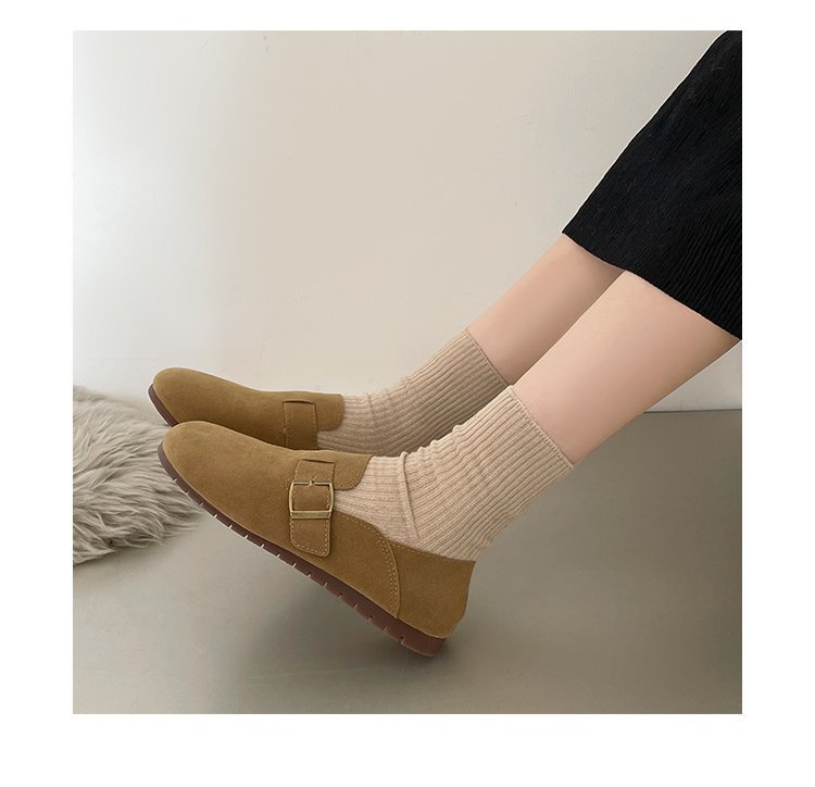 スエード靴 レディース スエード調 幅広 ぺたんこ ミュール パンプス