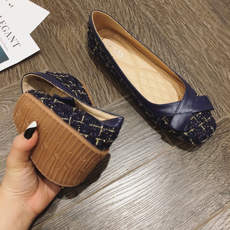 ローヒール パンプス 痛くない ツイード リボン 歩きやすい フォーマル