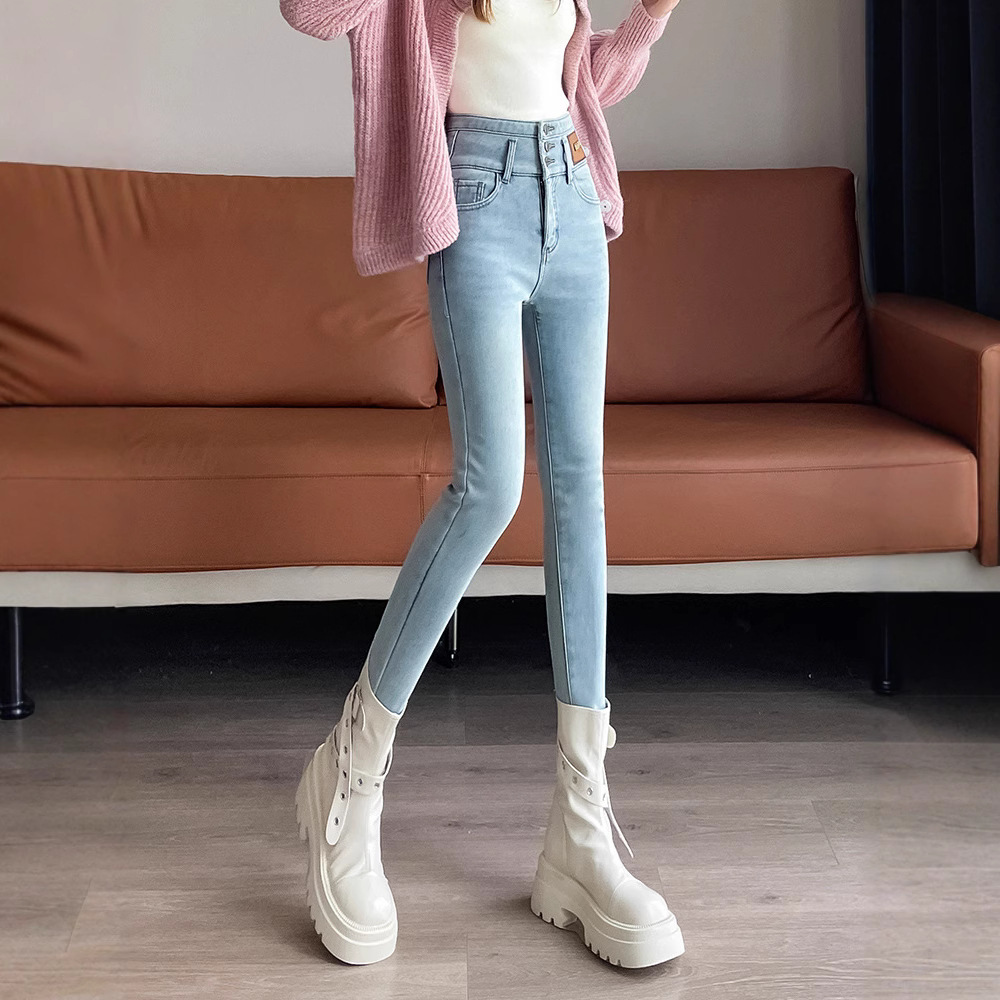 スキニーパンツ ハイウエストスリムスキニーデニム