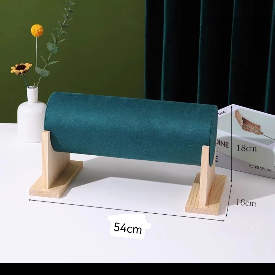 グッズ収納 木製台座付き円筒型　カチューシャ収納