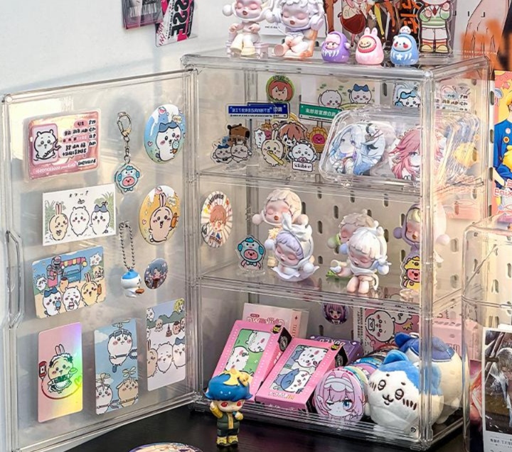 アクリル製グッズ収納ケース二段式