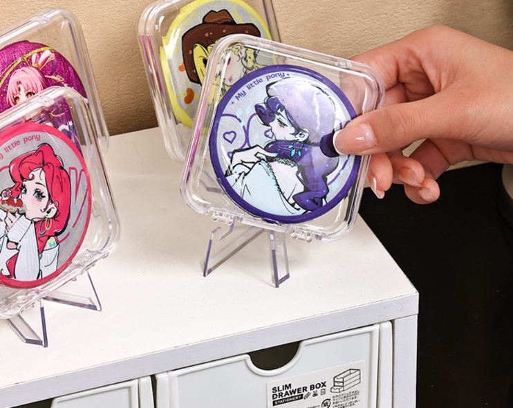グッズ収納 透明コレクションボックス 缶バッジ収納ケース