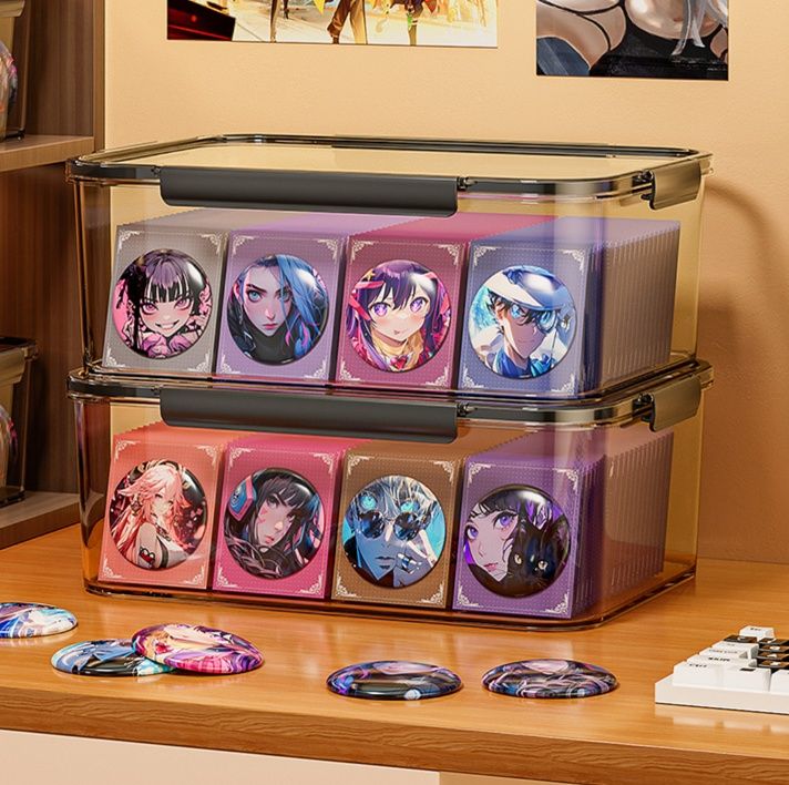 グッズ収納 透明蓋付き缶バッジコレクションケース