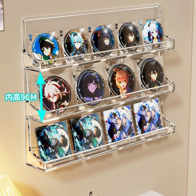 グッズ収納 多段式透明缶バッジディスプレイラック