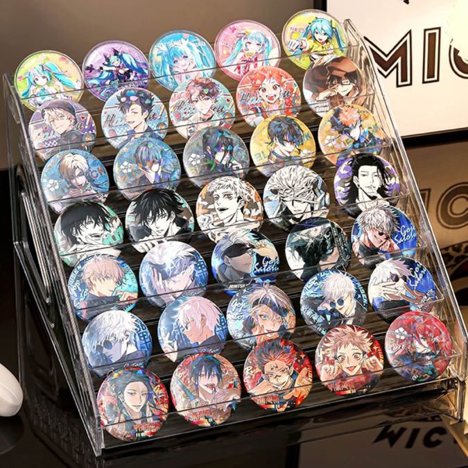 グッズ収納 階段式クリア缶バッジ収納ケース