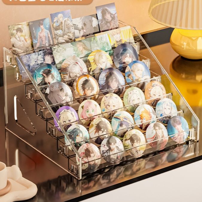 グッズ収納 多段式缶バッジコレクションスタンド