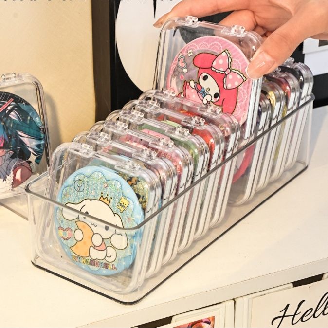 グッズ収納 透明保護ケース付き缶バッジ整理ボックス
