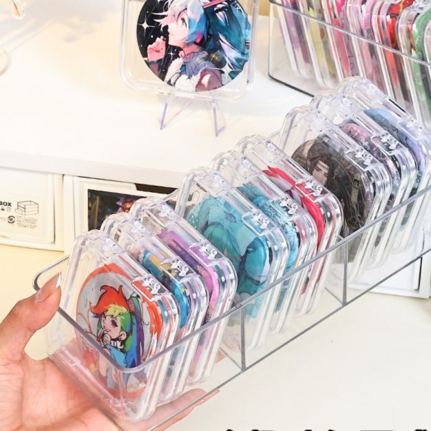 グッズ収納 透明保護ケース付き缶バッジ整理ボックス