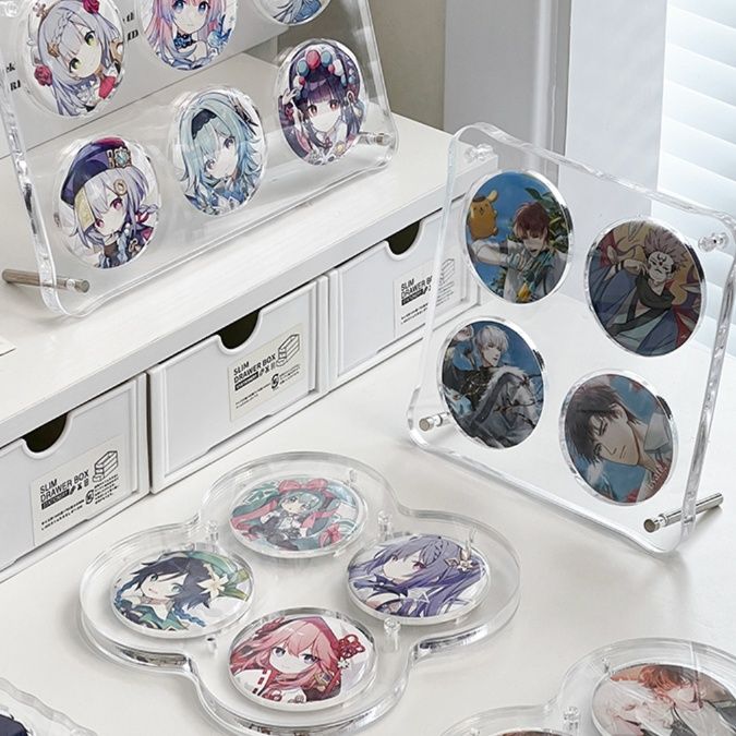 グッズ収納 透明ディスプレイ 缶バッジコレクションケース