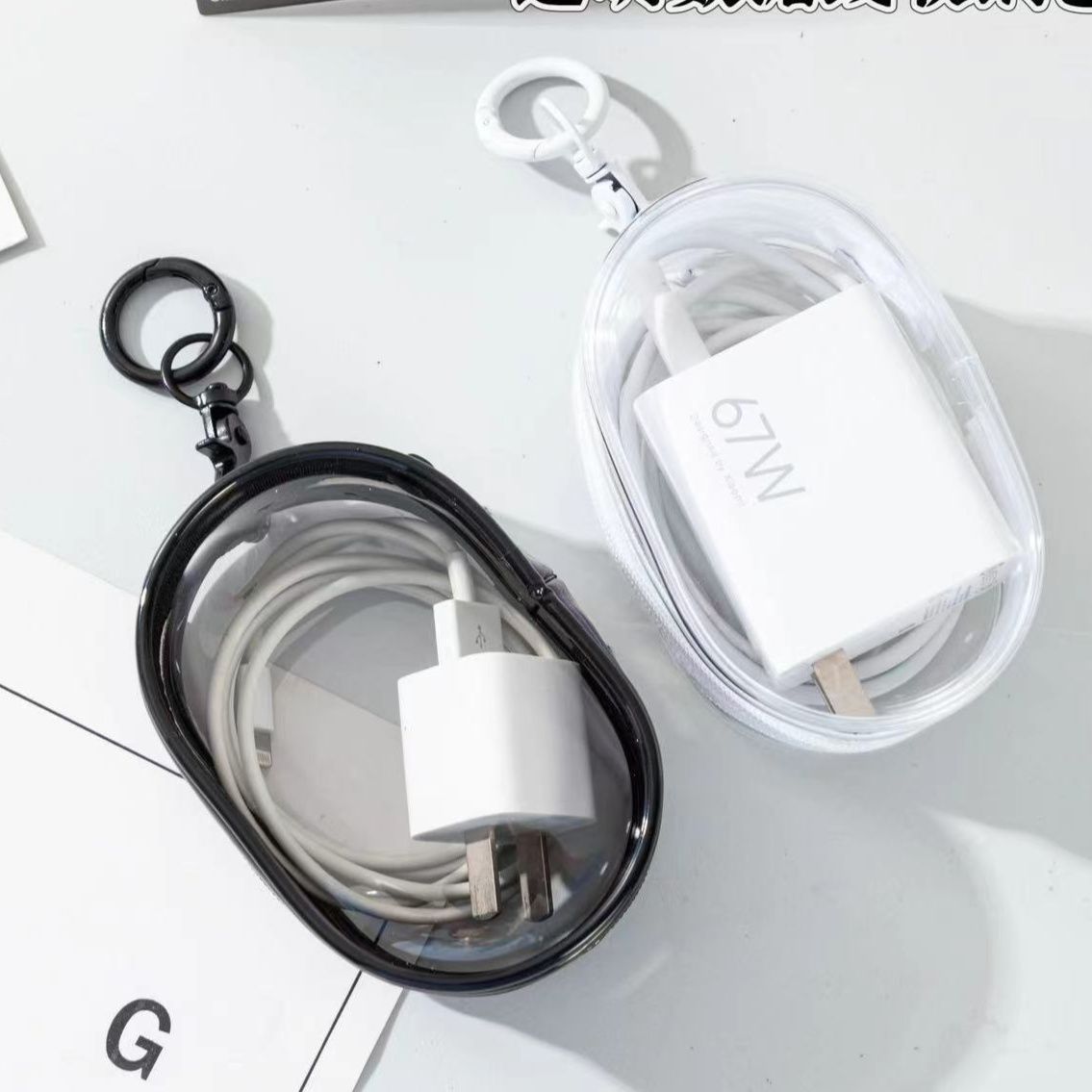 グッズ収納 透明充電器ケーブル収納ポーチ