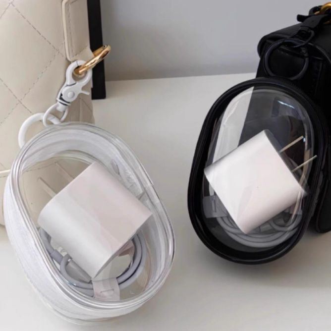 グッズ収納 透明充電器ケーブル収納ポーチ