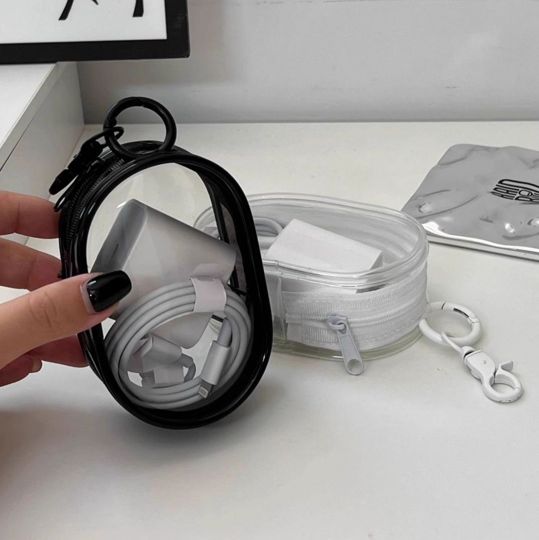 グッズ収納 透明充電器ケーブル収納ポーチ