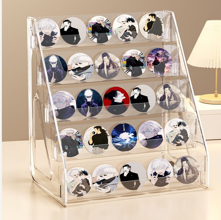 グッズ収納 五段階ステップ缶バッジコレクター
