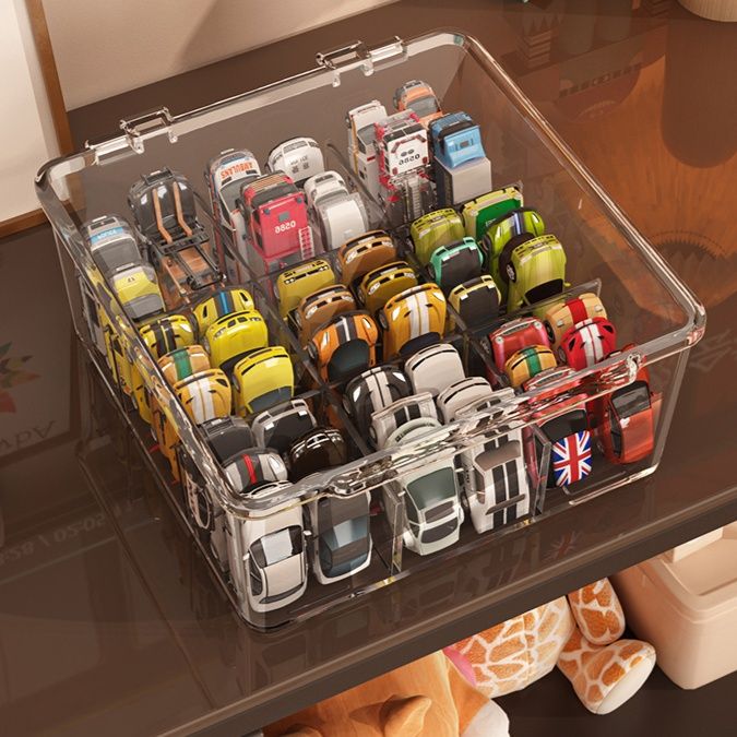 グッズ収納 透明蓋付きミニカーコレクションケース