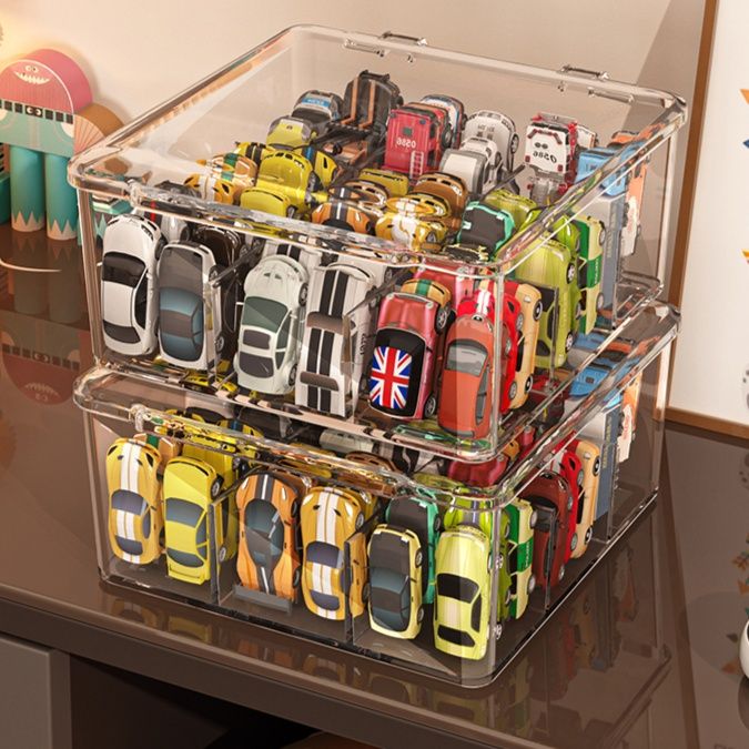 グッズ収納 透明蓋付きミニカーコレクションケース