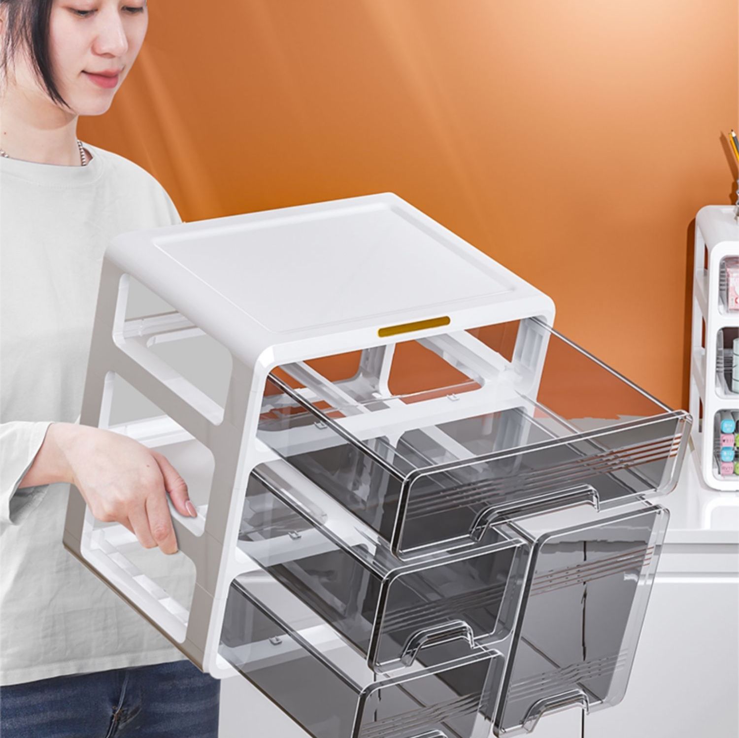 グッズ収納 多層引出し式文房具整理収納ケース