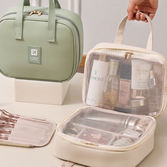 グッズ収納 多機能防水化粧品収納ポーチ仕切り付き
