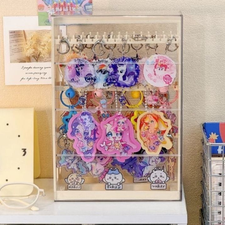 グッズ収納 透明アクリル多段式キーホルダー展示ケース