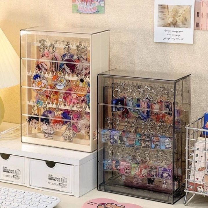 グッズ収納 透明アクリル多段式キーホルダー展示ケース