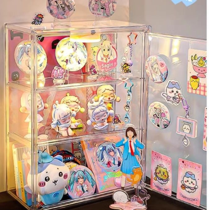 多段式透明アクリル製グッズ展示グッズ収納ボックス