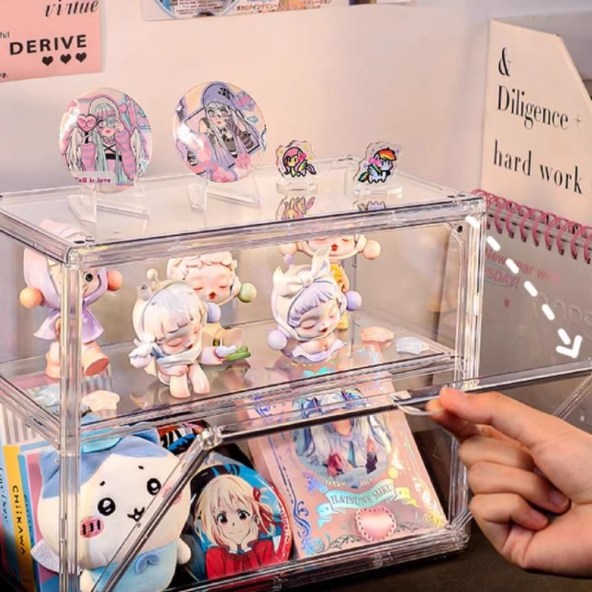 多段式透明アクリル製グッズ展示グッズ収納ボックス
