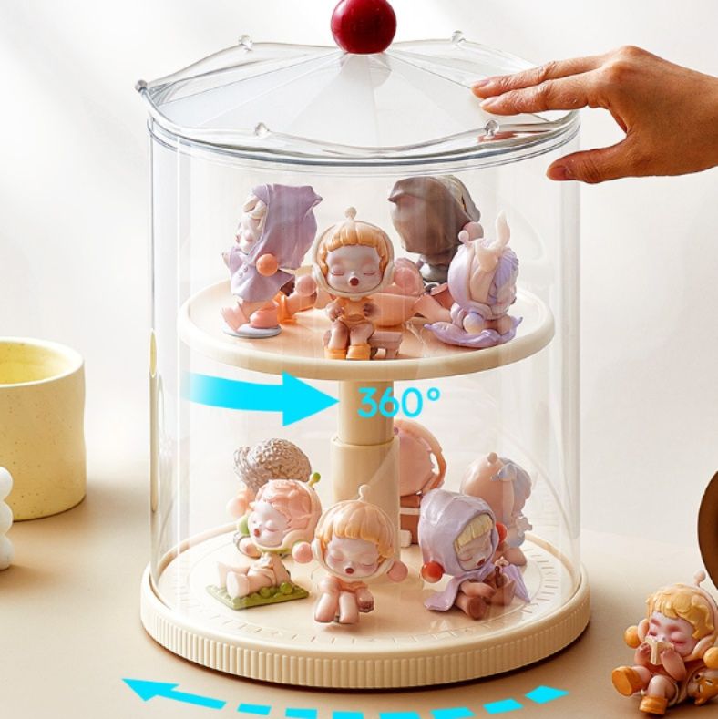 グッズ収納 回転式円筒型透明ディスプレイケース