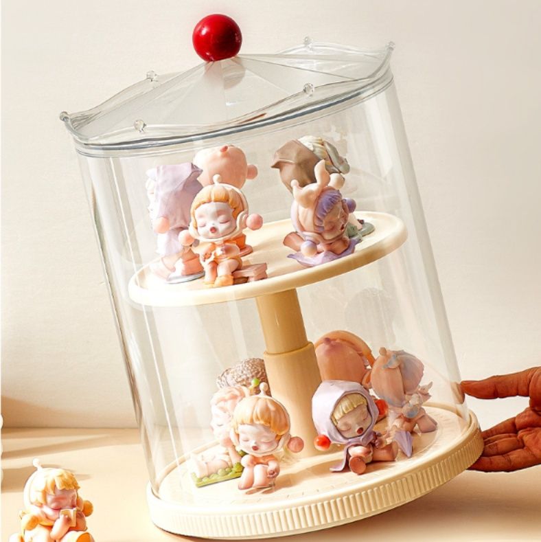 グッズ収納 回転式円筒型透明ディスプレイケース