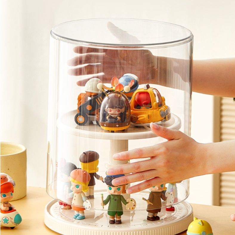 グッズ収納 回転式円筒型透明ディスプレイケース