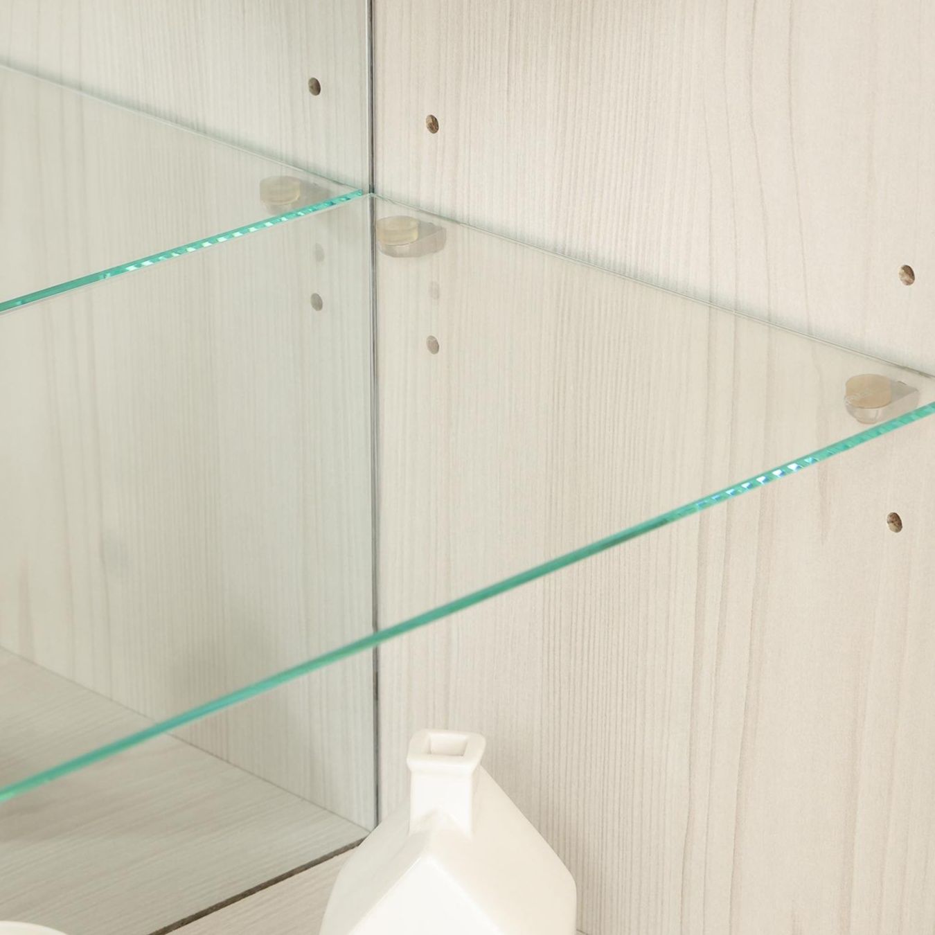 グッズ収納 ディスプレイケース 木目調ディスプレイケース クレール ホワイト