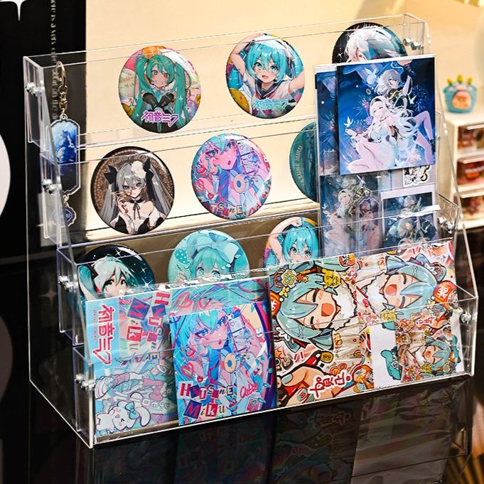 グッズ収納 透明多段式缶徽章収納飾り棚