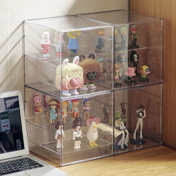 グッズ収納 透明組み立て式フィギュア展示棚三段重ね