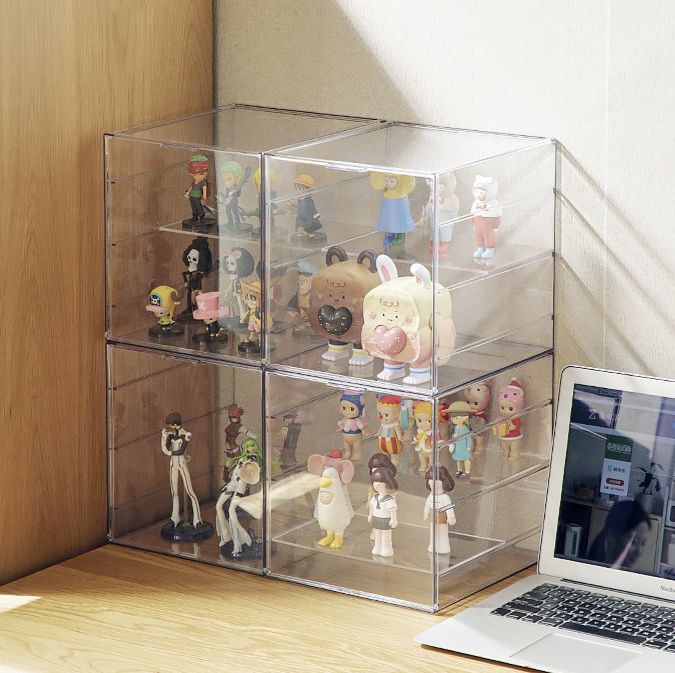 グッズ収納 透明組み立て式フィギュア展示棚三段重ね
