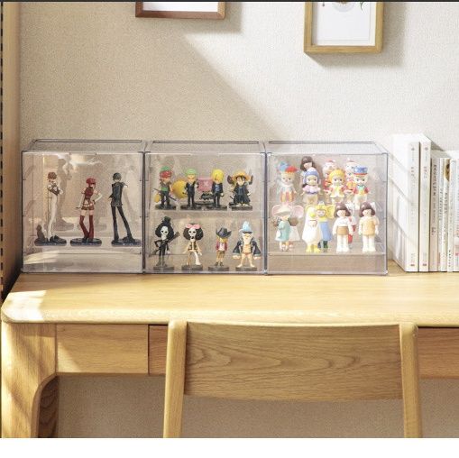 グッズ収納 透明組み立て式フィギュア展示棚三段重ね