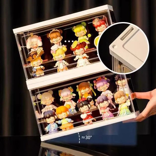 グッズ収納 透明多段式人形飾り棚収納ケース