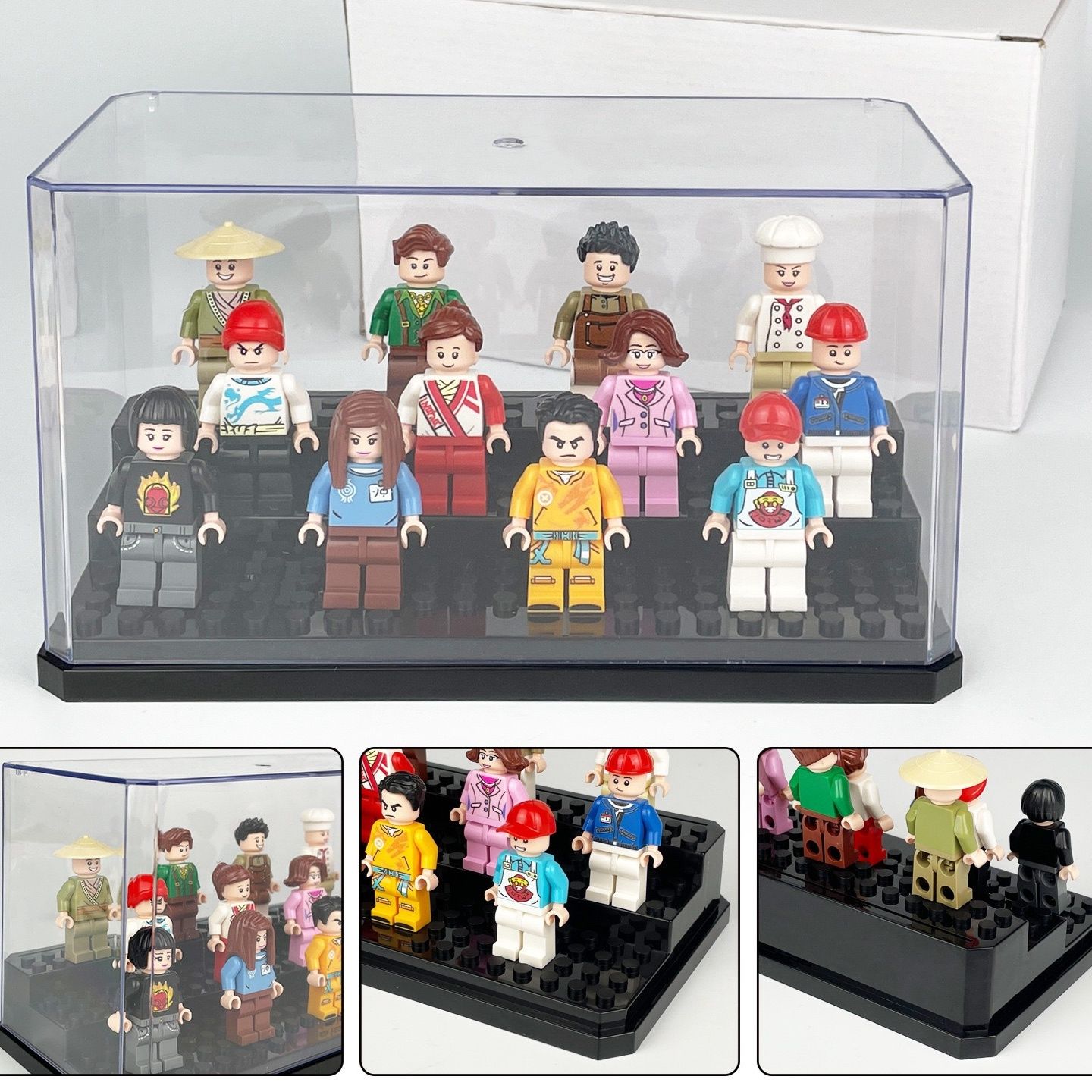 グッズ収納 組み立てブロックフィギュア専用透明展示収納ケース