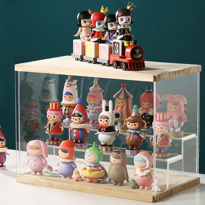 グッズ収納 透明アクリル二段式フィギュア飾り棚
