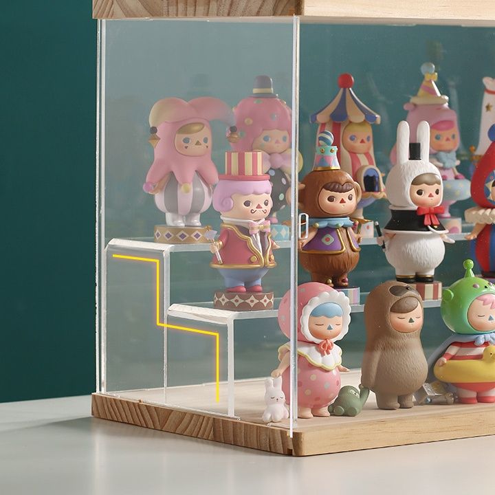 グッズ収納 透明アクリル二段式フィギュア飾り棚