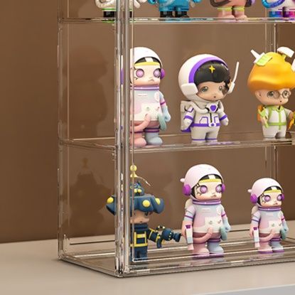 グッズ収納 透明仕切り板付き三段式アクリル展示収納ケース