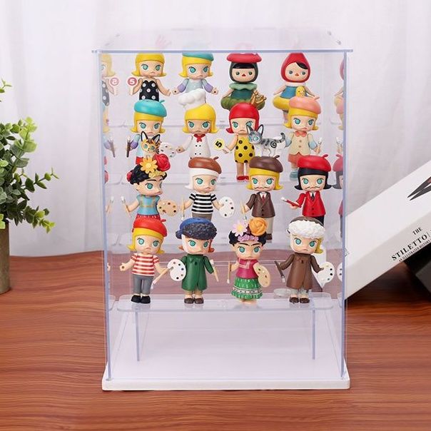 グッズ収納 透明アクリル製階段型多段式フィギュア展示ケース
