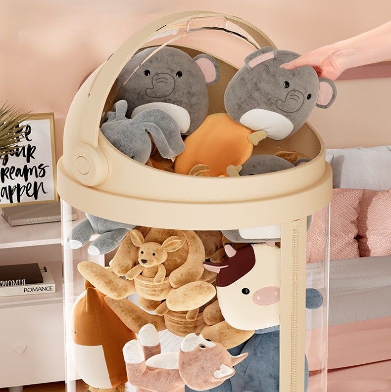 グッズ収納 透明円筒型ぬいぐるみタワー収納ボックス