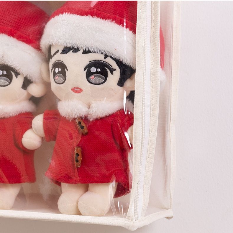 グッズ収納 透明窓付き縦型多段ぬいぐるみ吊り下げ収納ケース