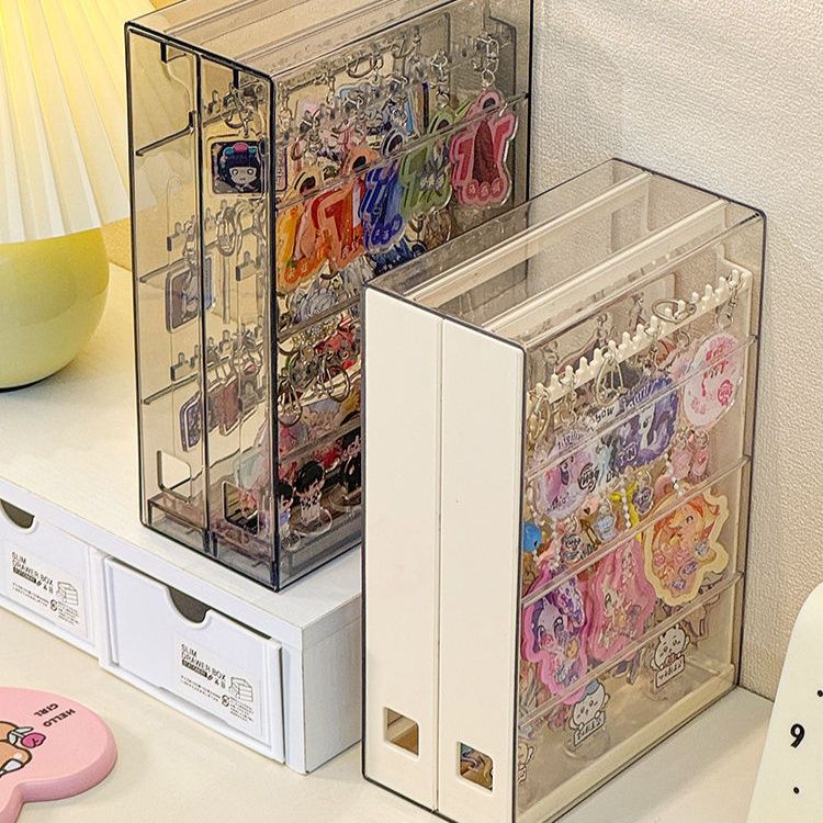 グッズ収納 透明アクリル製多段式　キーホルダー収納
