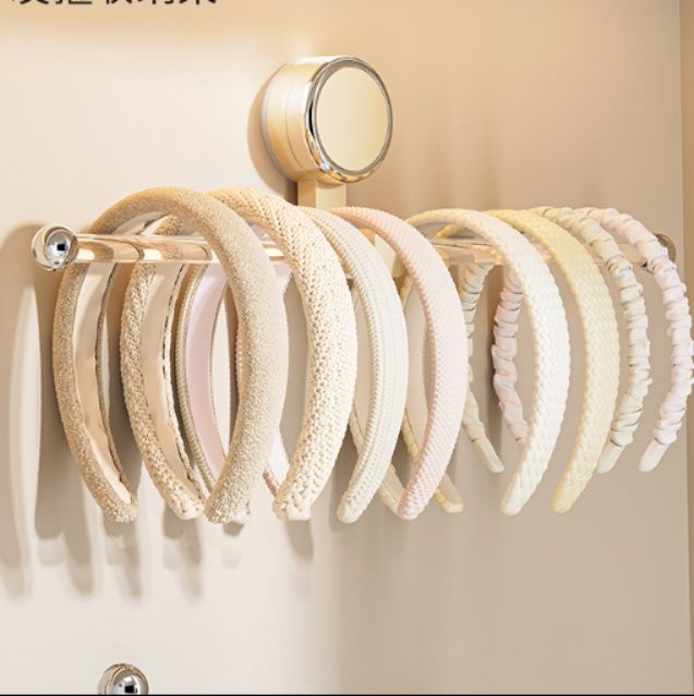 グッズ収納 壁掛け式回転吸盤　カチューシャ収納