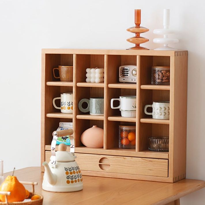 グッズ収納 木製十二仕切り引き出し付き小物整理棚収納ケース