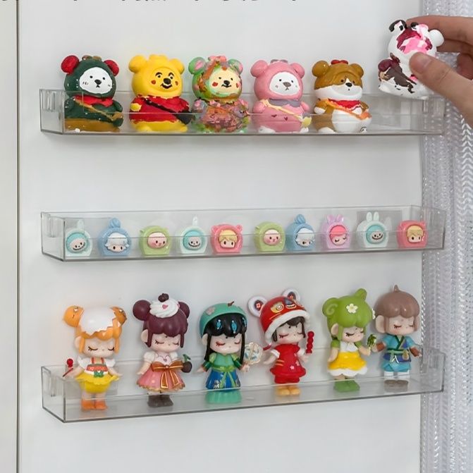 グッズ収納 壁掛け透明アクリル製フィギュア収納ラック