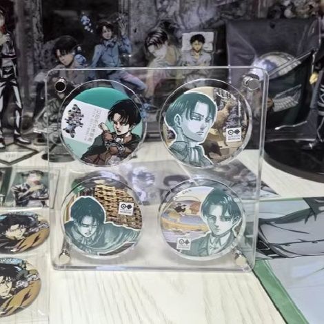 グッズ収納 アクリル製缶バッジ展示スタンド収納ケース
